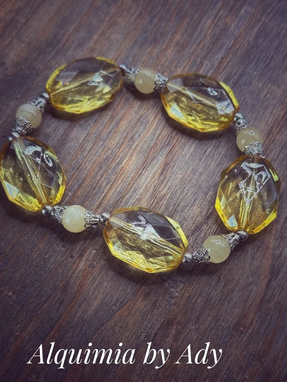 Chunky Citrine Yellow Beaded choker Necklace